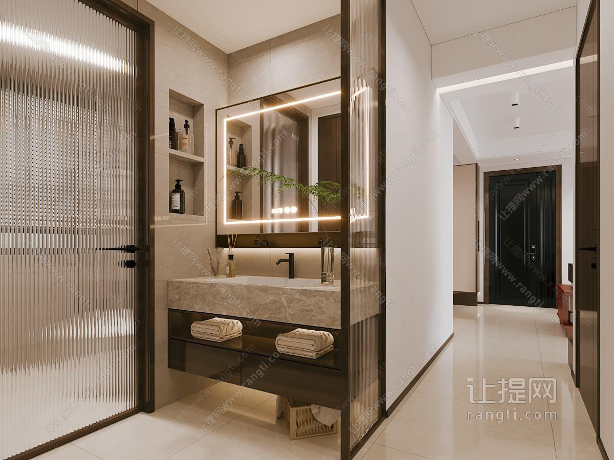 现代卫浴间 洗手间