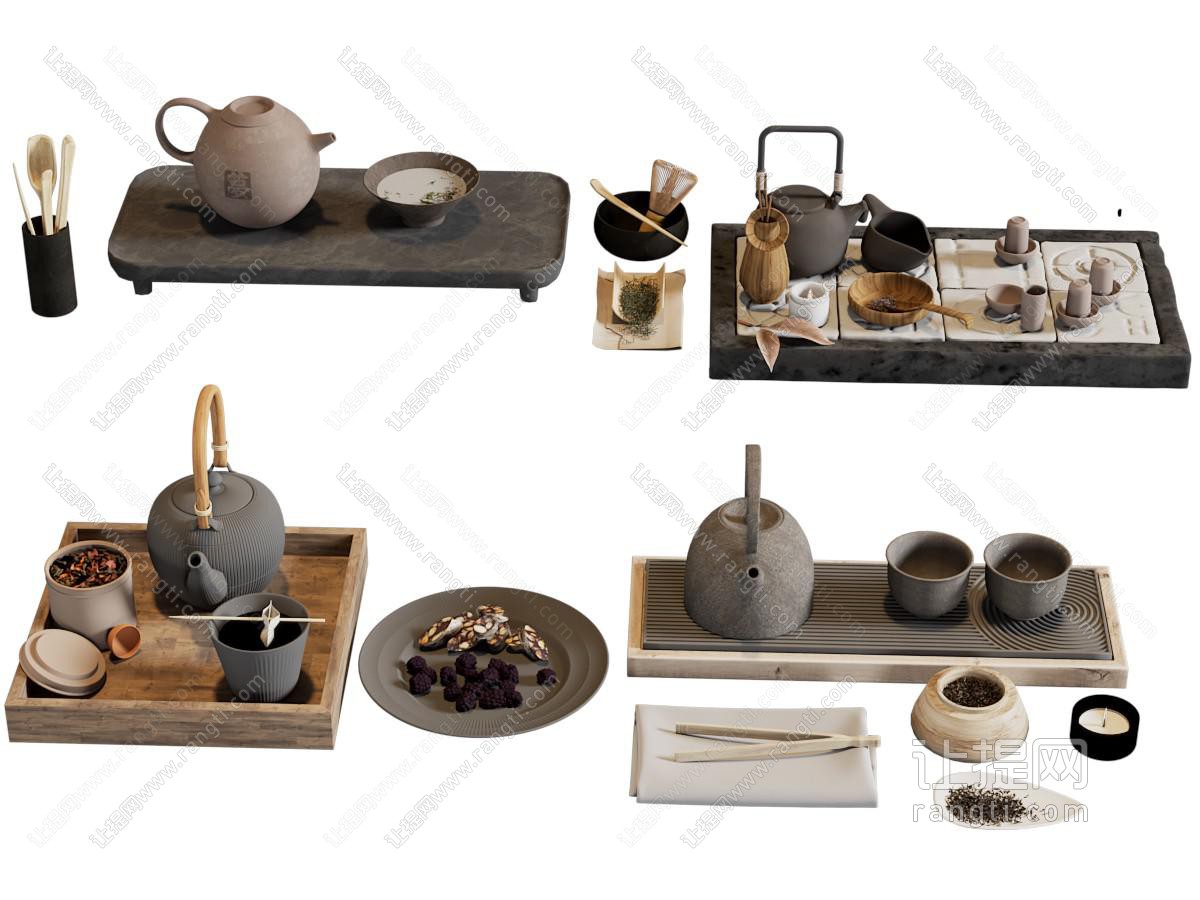中式茶具 茶壶 紫砂壶 茶盘