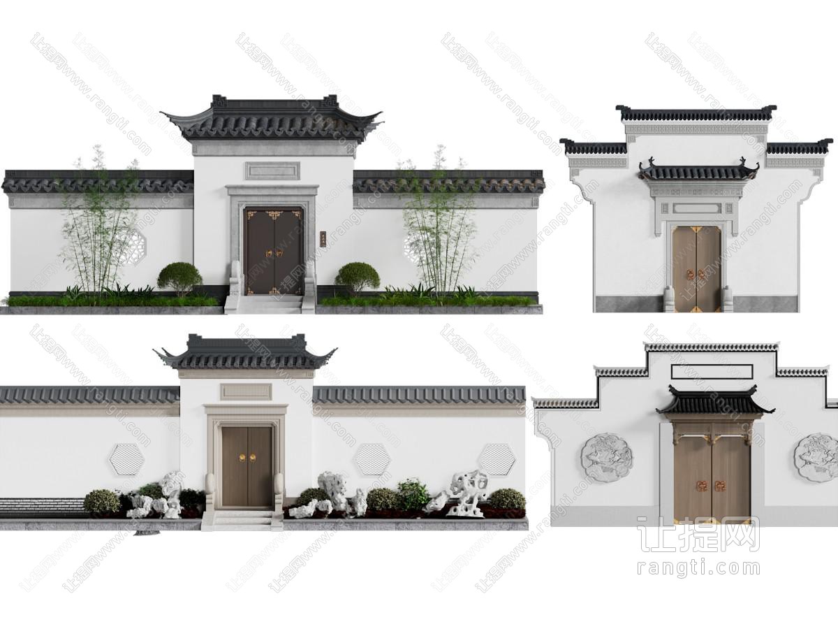 新中式入户门 庭院门 马头墙