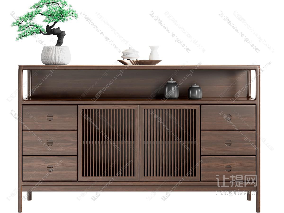 中古风茶柜 实木茶水柜 边柜 玄关柜 餐边柜