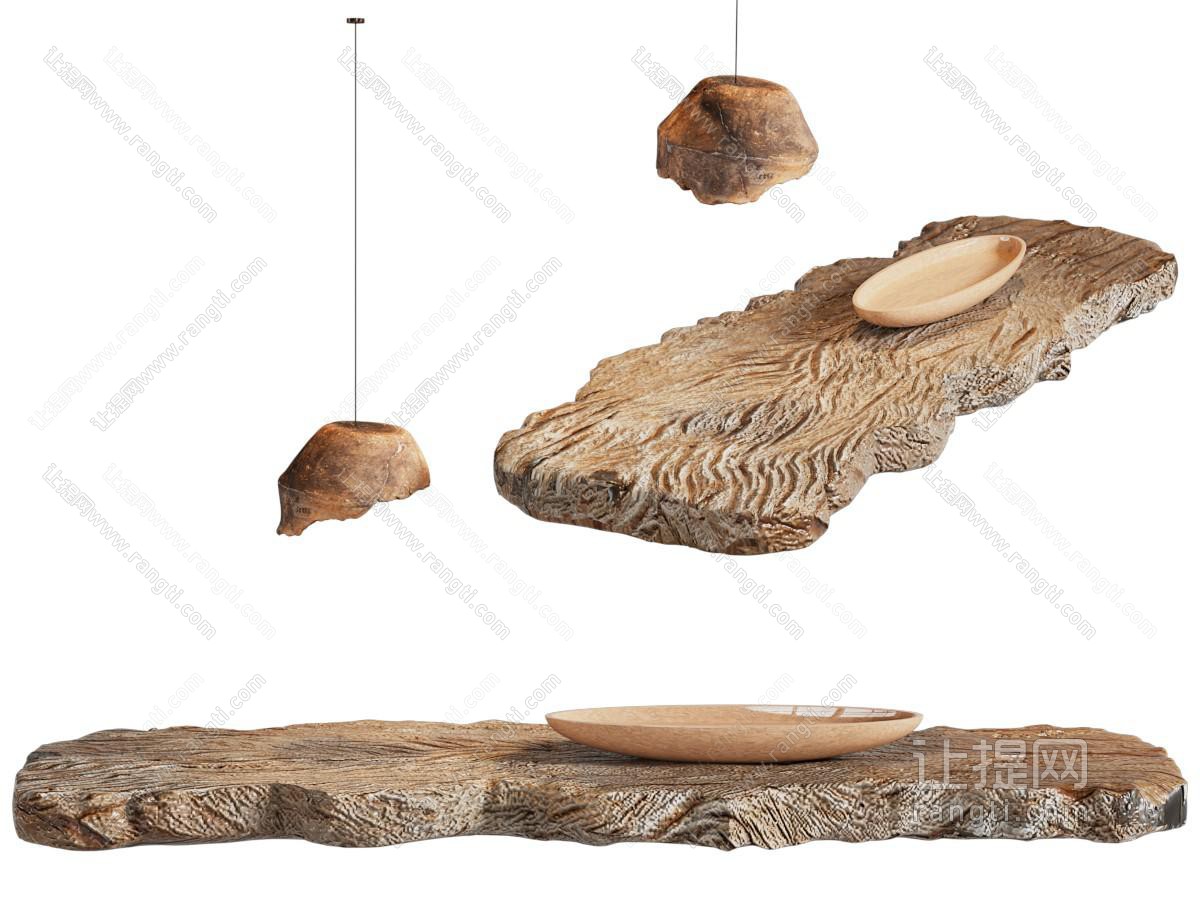 侘寂中古瓦片吊灯