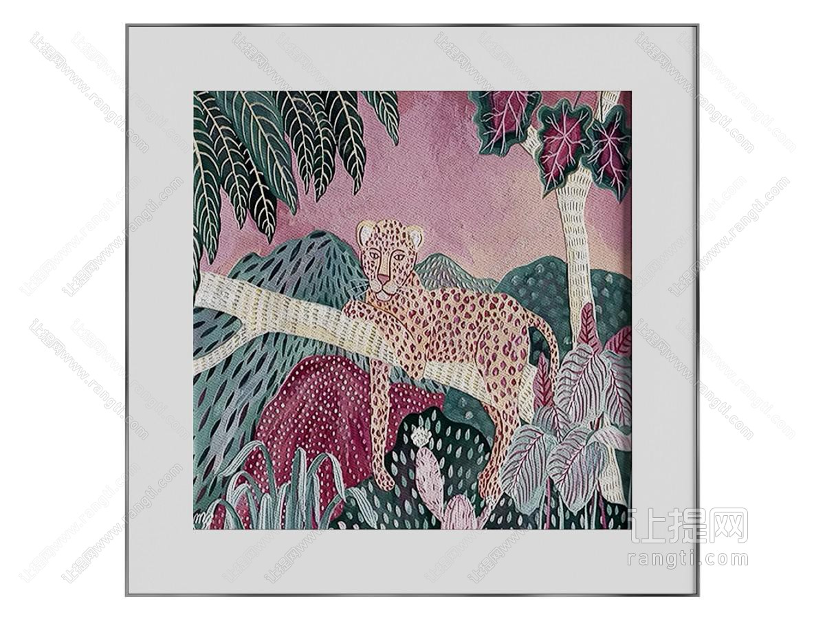 动物挂画 油画 装饰画