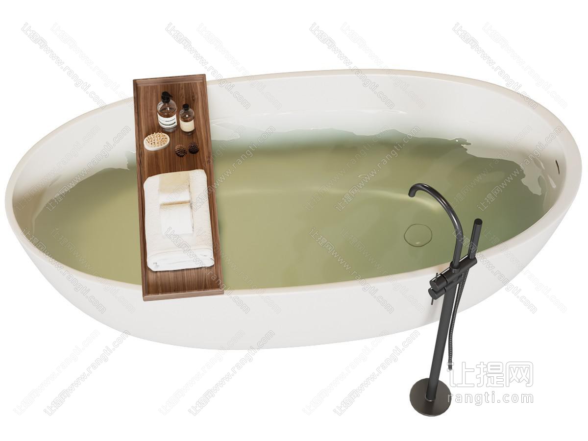 现代装满水的浴缸浴盆
