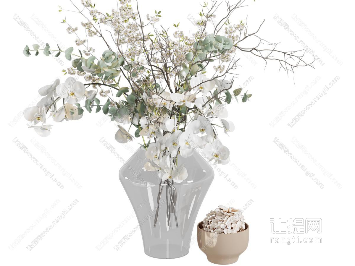 现代花瓶花卉