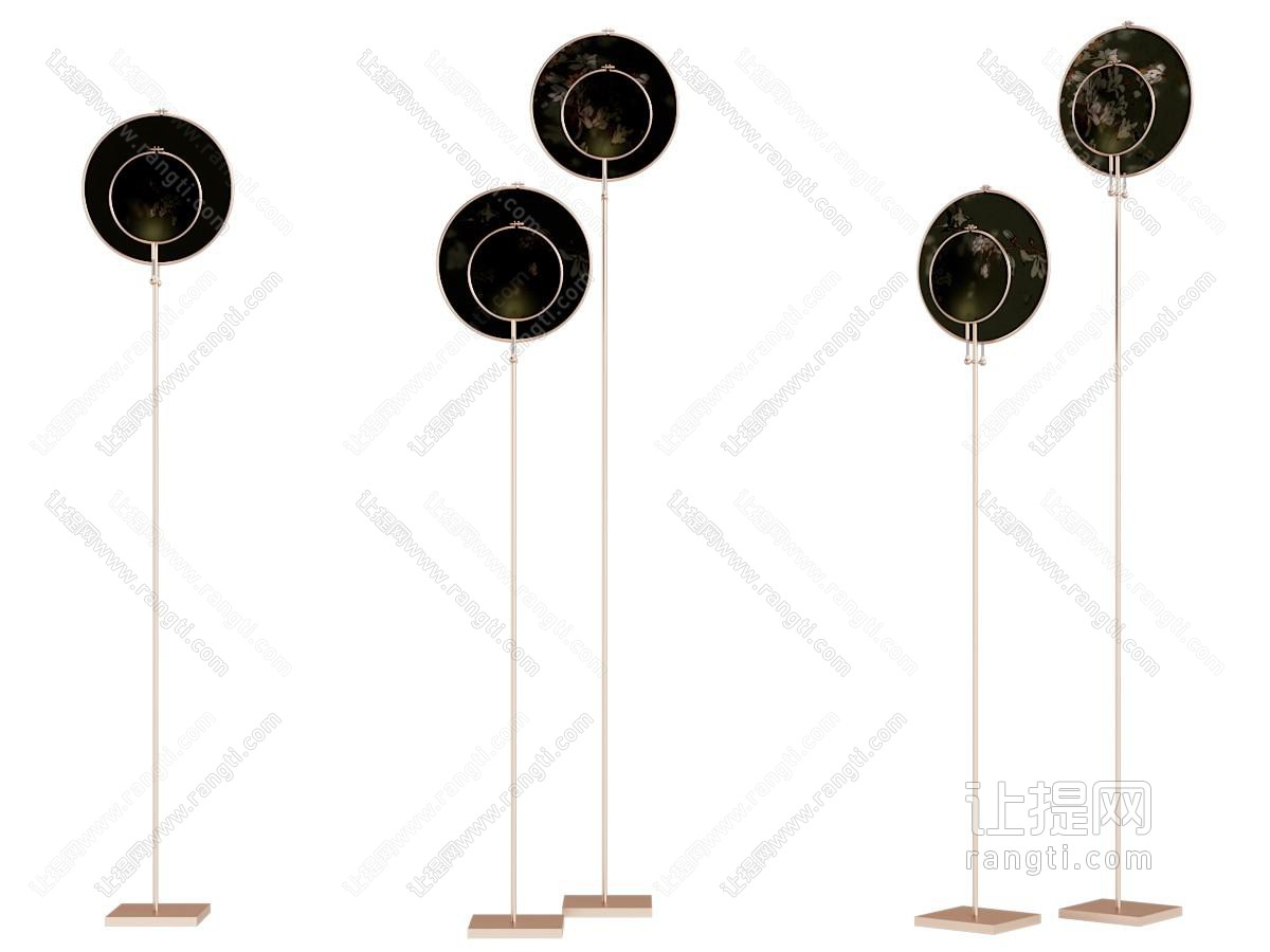 新中式团扇落地灯