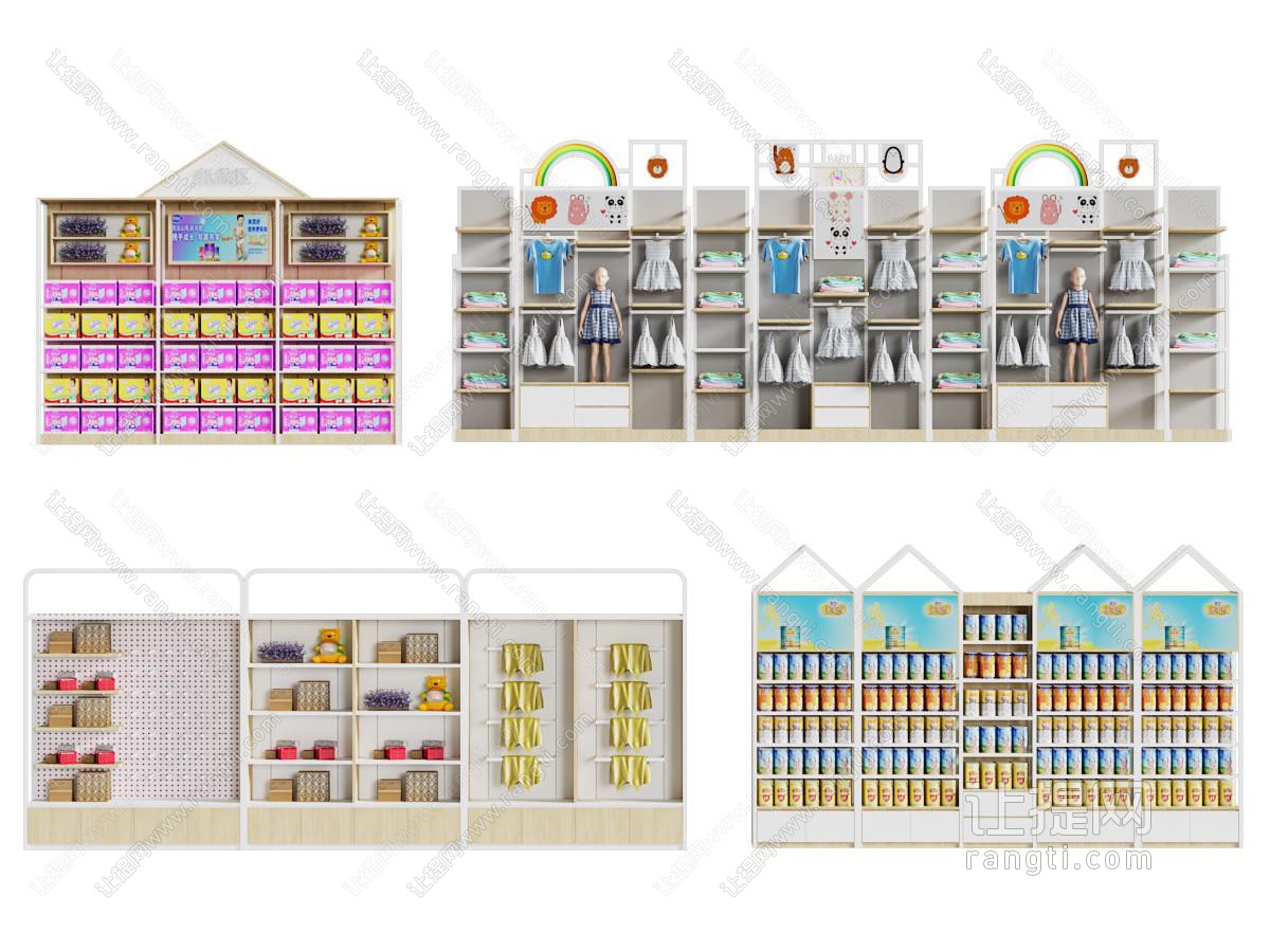 现代衣服展柜 货架