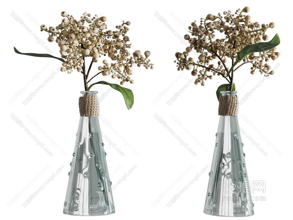 现代花瓶 花艺 玻璃花瓶