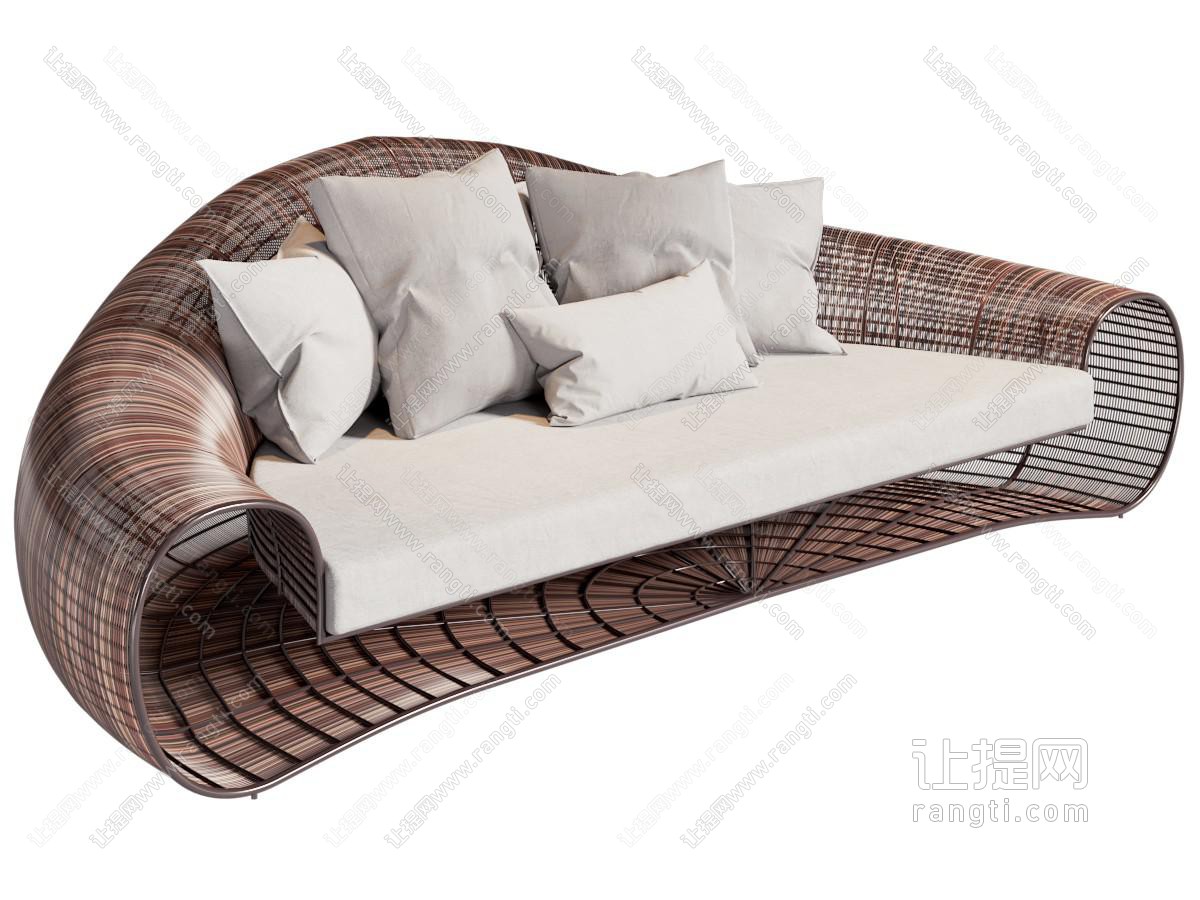 中古风双人沙发