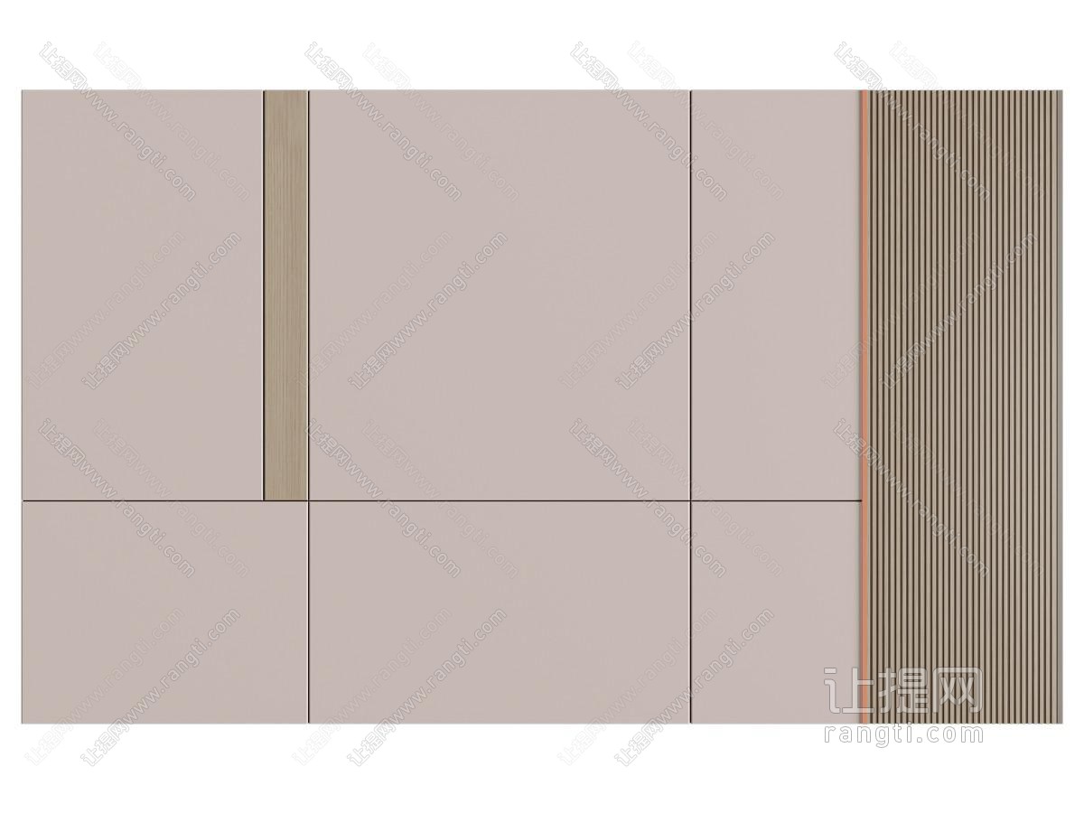现代床背景墙