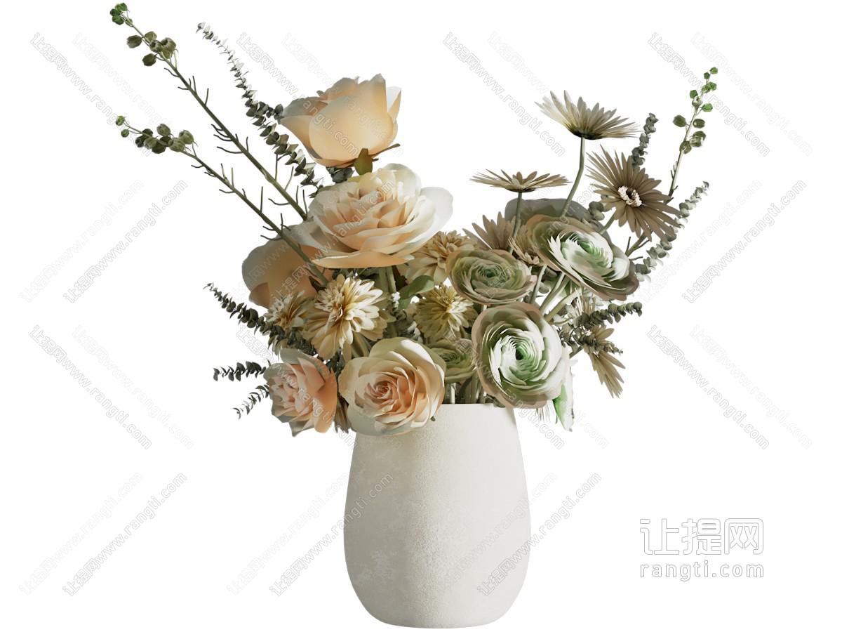 现代新中式花艺 鲜花 花卉 花瓶 摆件 装饰品