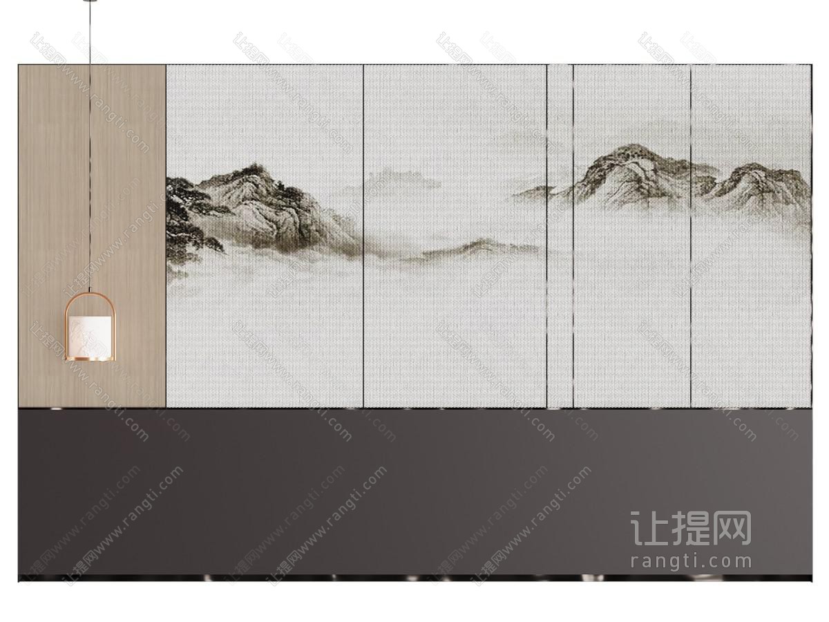新中式床头背景墙