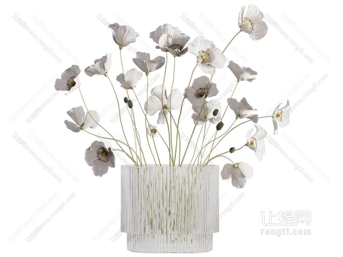 现代花瓶花卉
