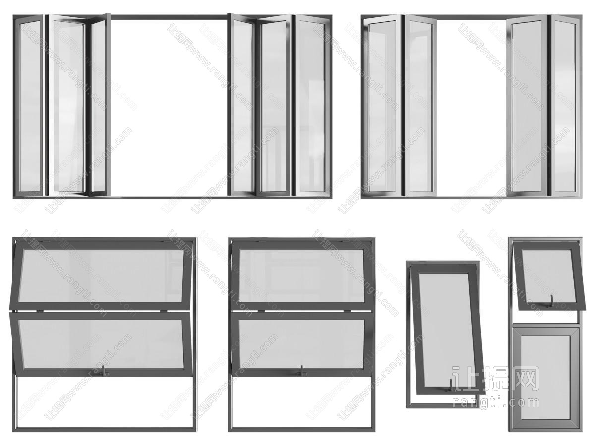 现代平开窗户
