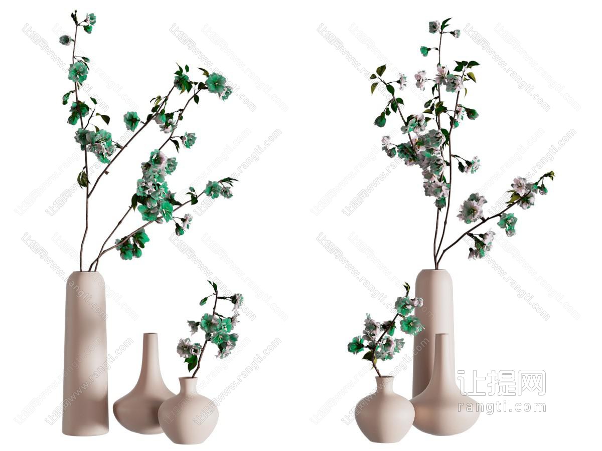 现代陶艺花瓶花卉