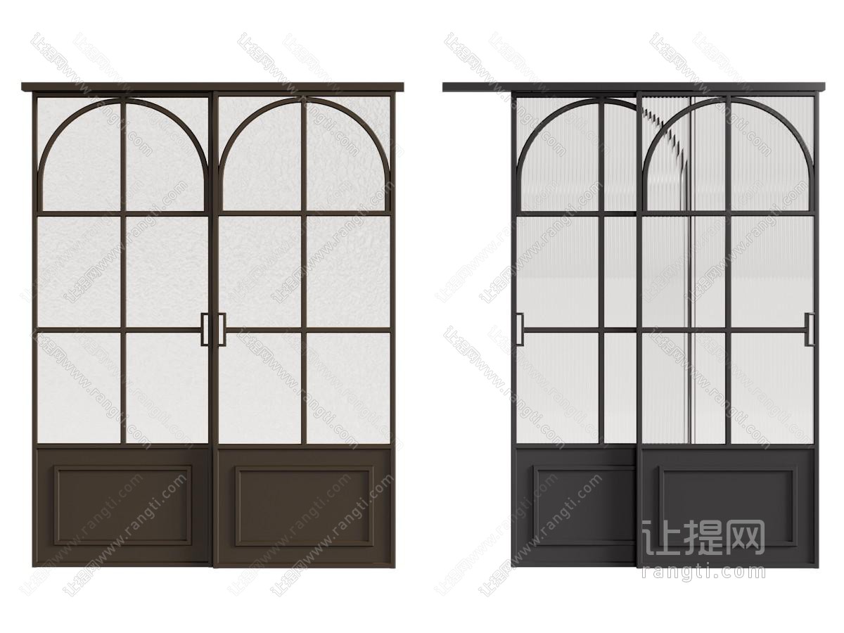 中古风玻璃门 移门 推拉门 工艺玻璃门