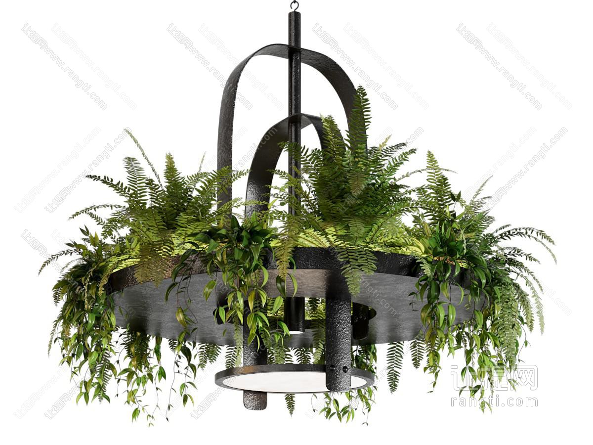 现代绿植吊灯