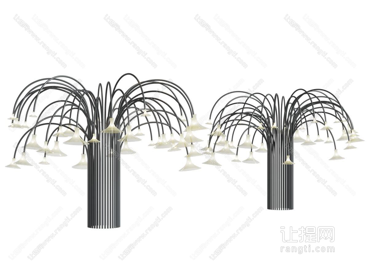 现代喇叭花灯 景观灯 景观异形灯柱 树灯