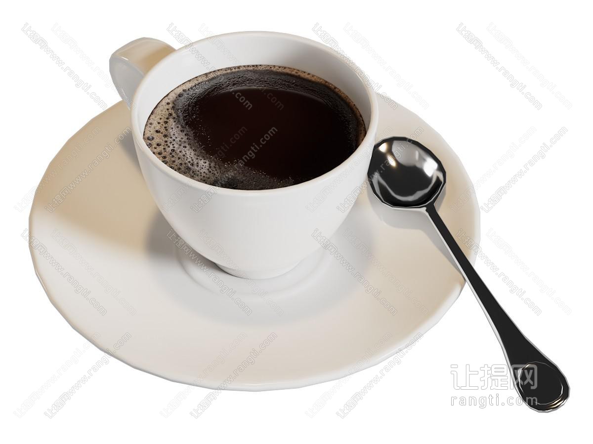 现代咖啡杯 勺子 咖啡饮料 美式咖啡