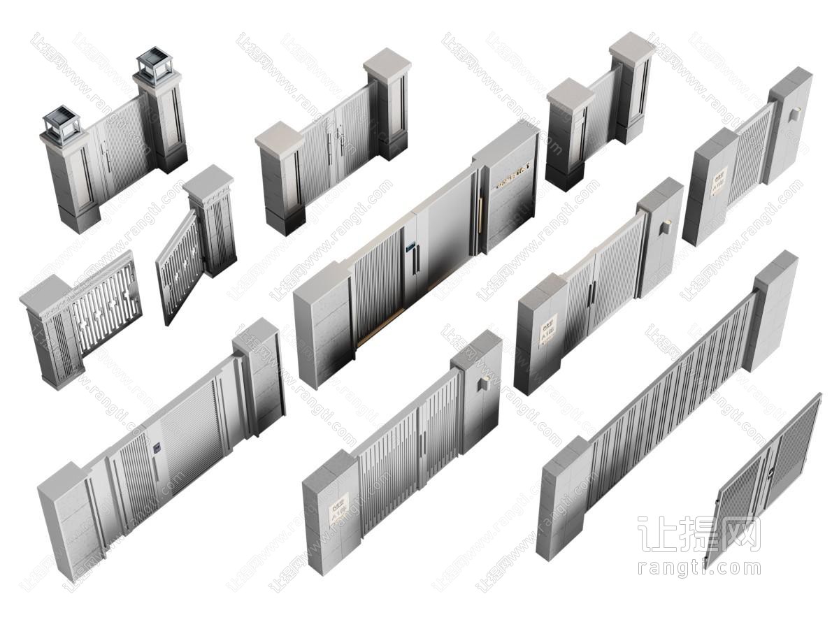 现代铁艺双开门 大门 庭院门