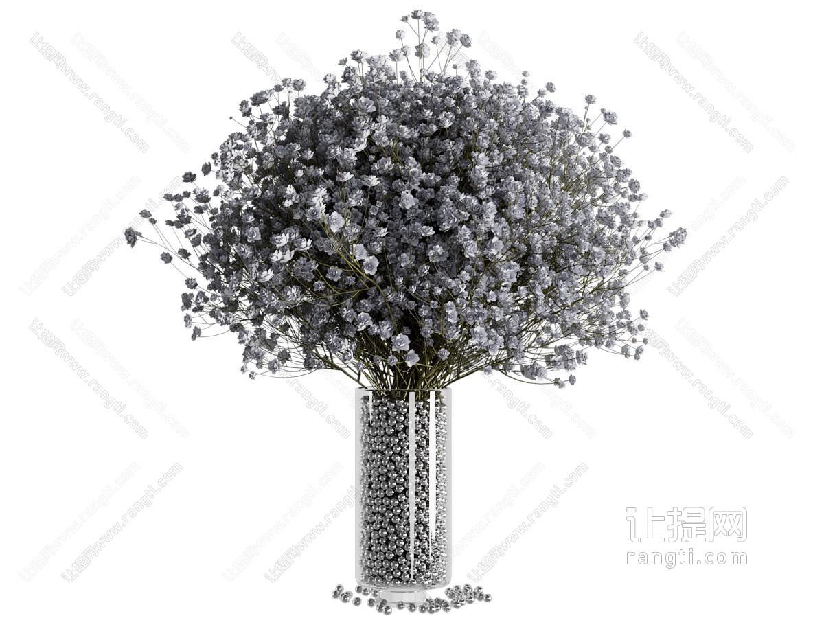 现代玻璃花瓶花卉
