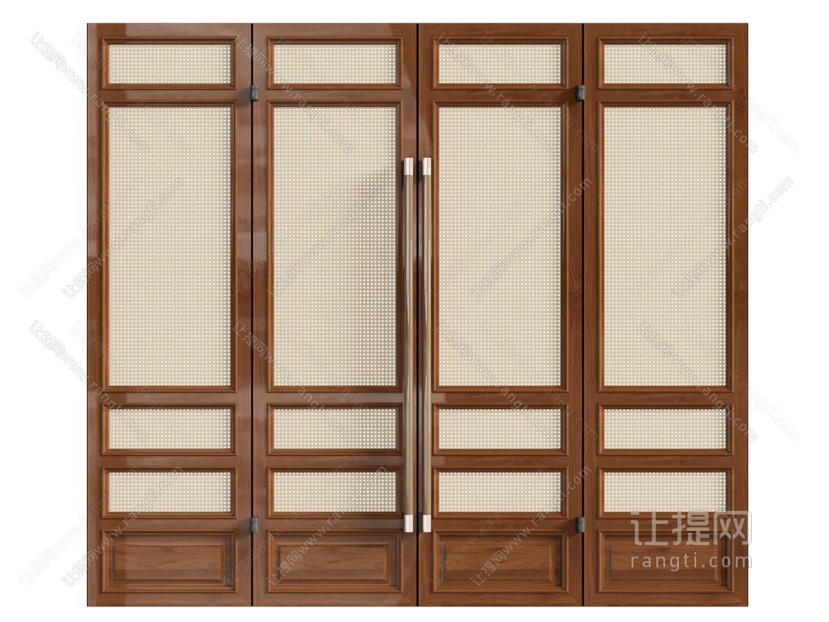 侘寂风中古双开门 藤编双开门 平开门 隔断门