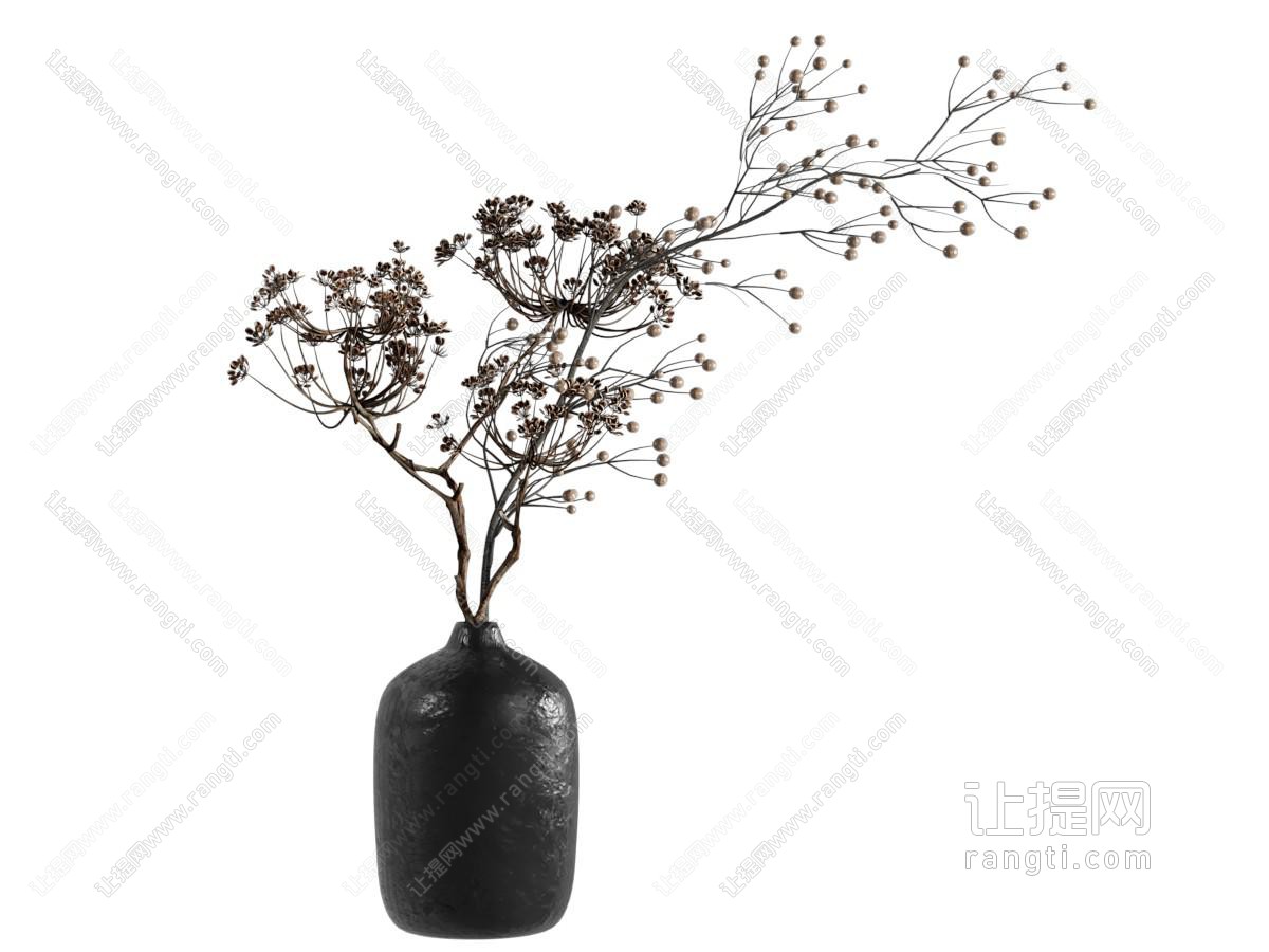 侘寂风陶瓷花瓶花卉