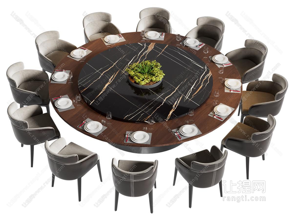 现代轻奢餐桌椅