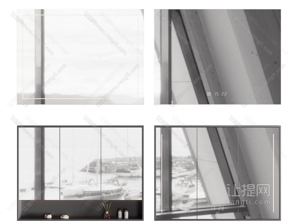 现代浴室镜 浴室柜 智能镜
