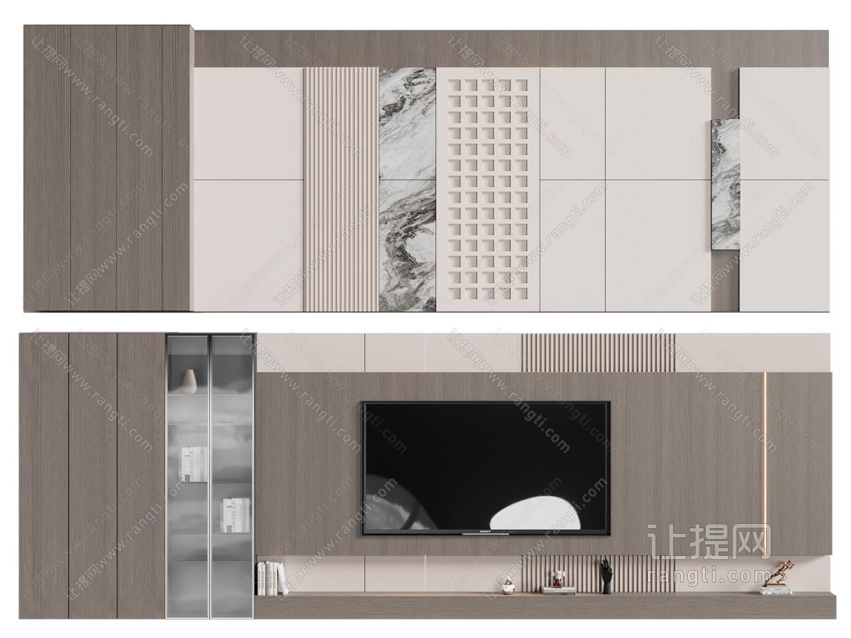 现代轻奢电视背景墙