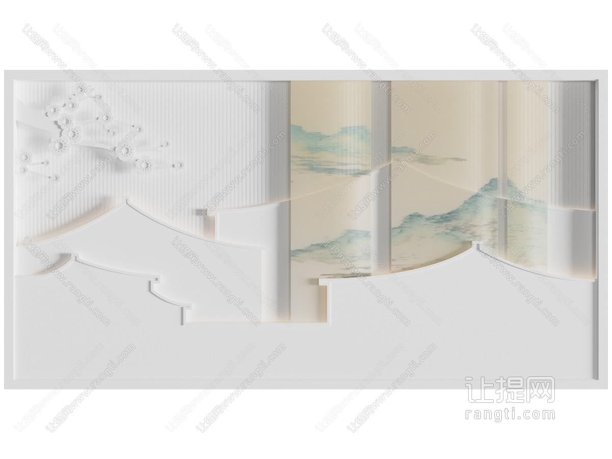 新中式背景墙 展览墙