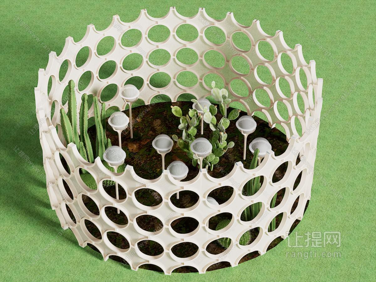 现代泡泡植物艺术装置小品