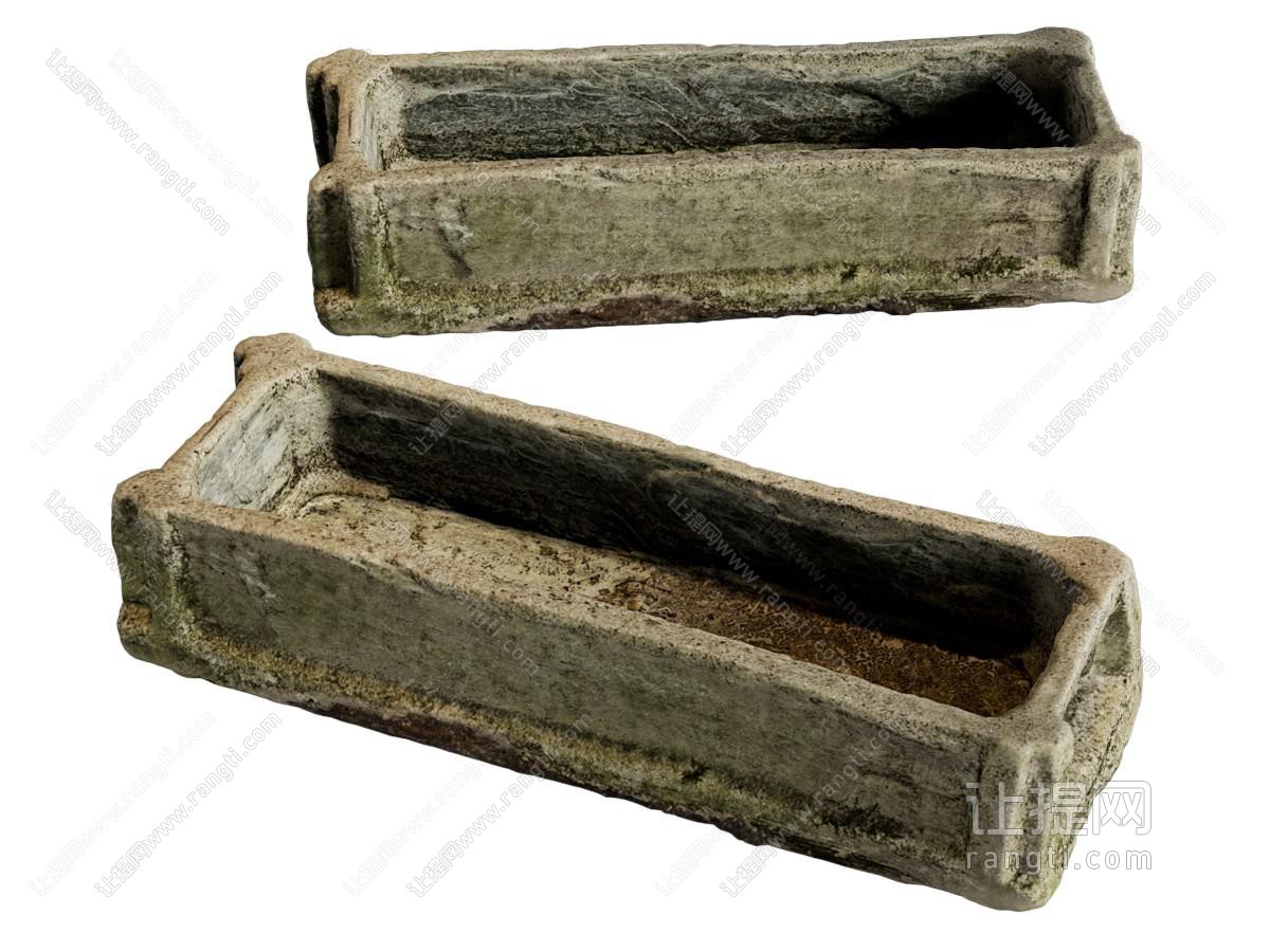 现代老式水池 石槽 水槽 马槽