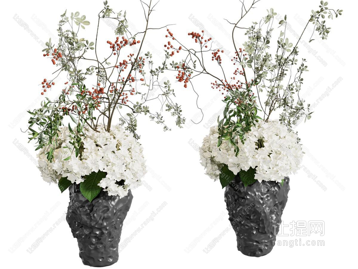 现代花瓶花卉 摆件组合
