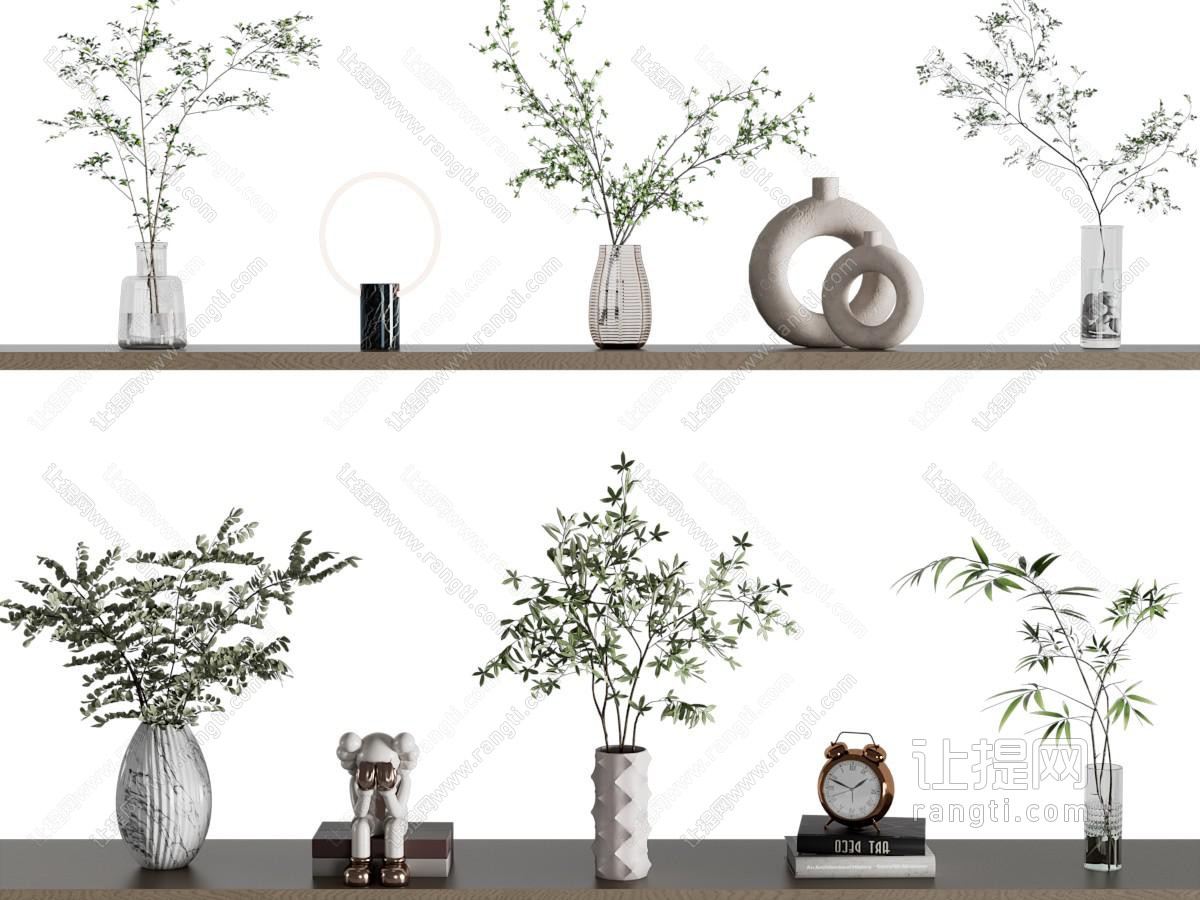 现代花瓶花卉