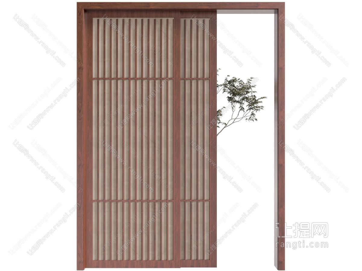 侘寂风中古推拉门