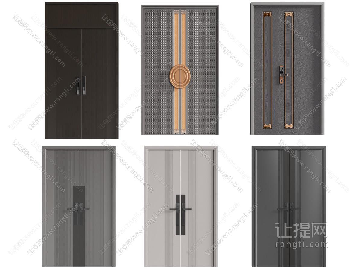 新中式实木门 智能对开门 双开大门