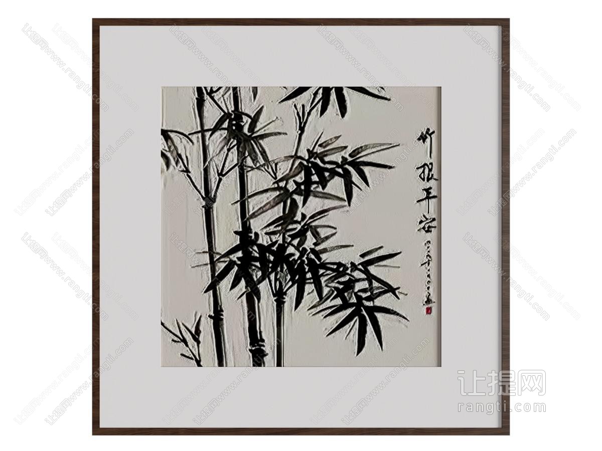 新中式挂画 盆栽 干花
