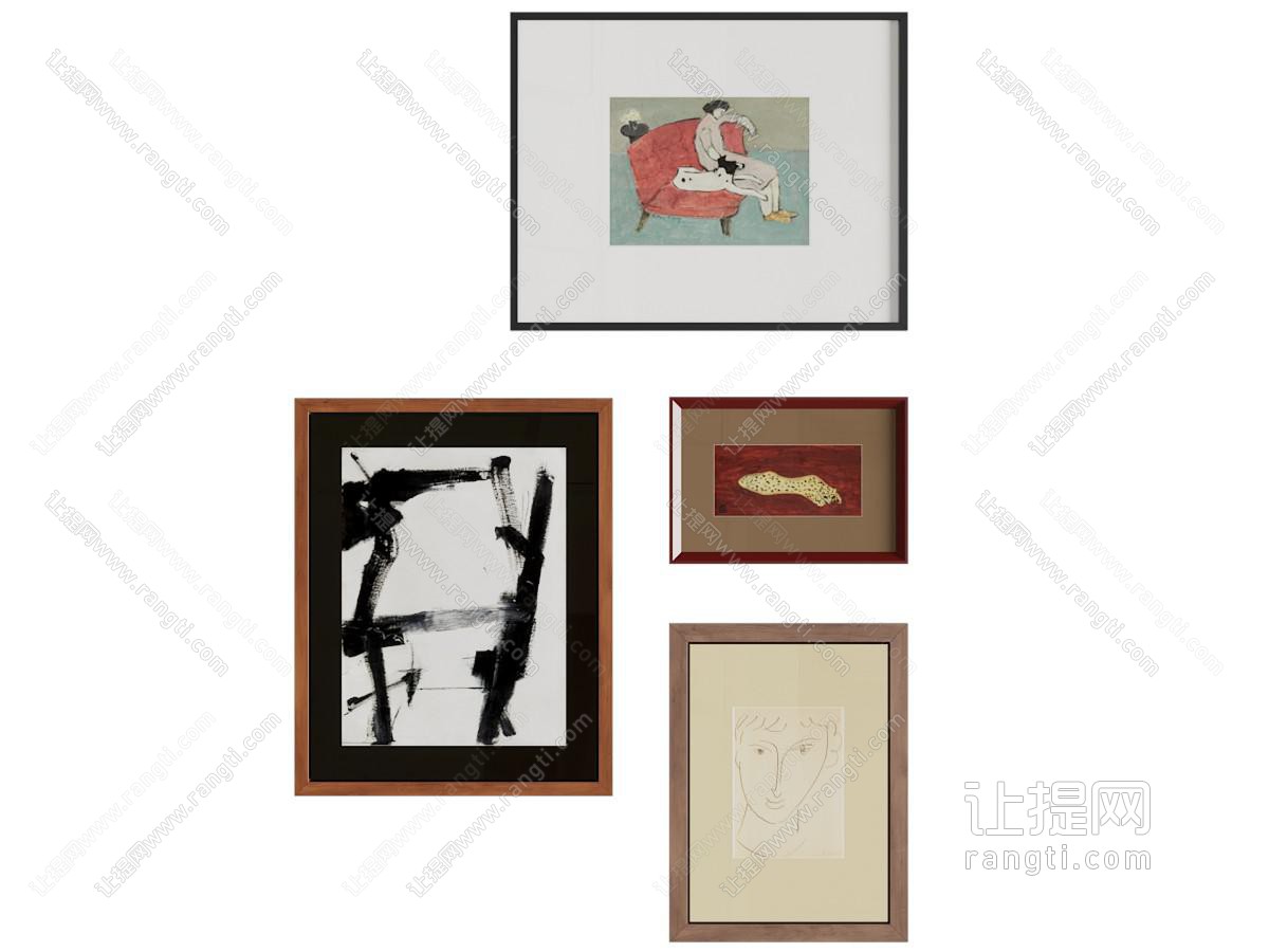 中古风抽象画 挂画