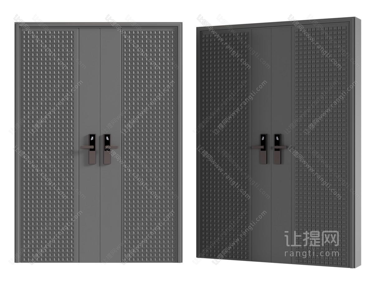 现代入户门 双开门