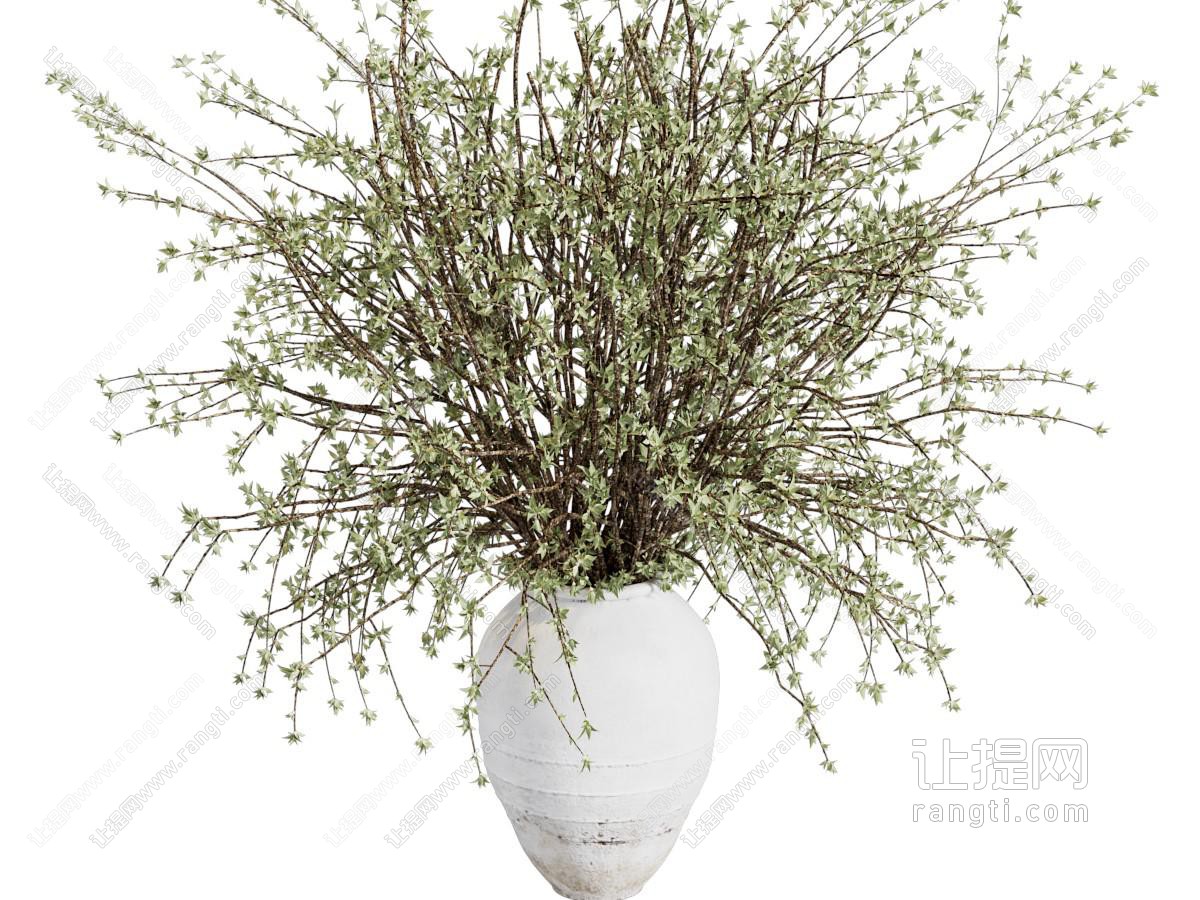 侘寂风花瓶 陶罐 绿植花艺