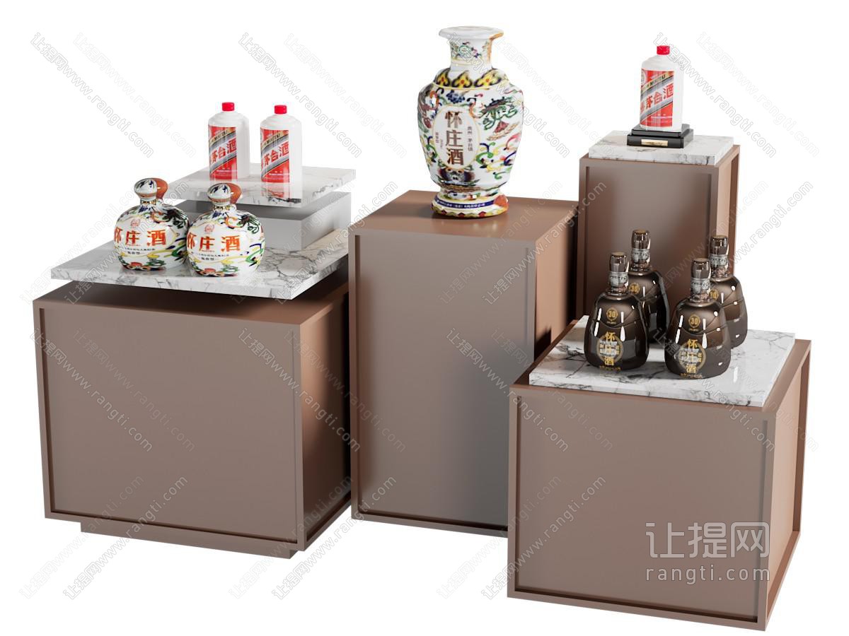 现代白酒展台 展览 美陈