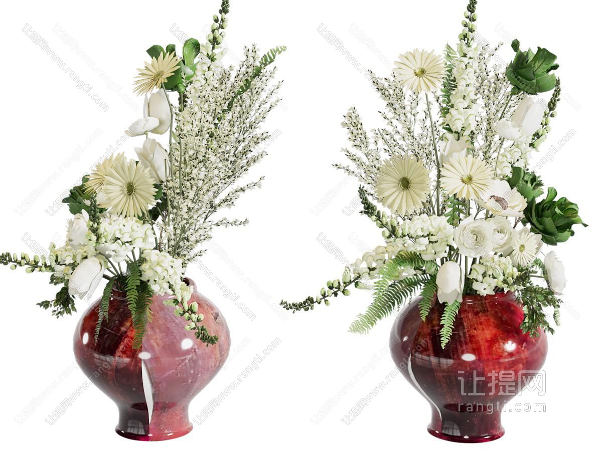 现代陶瓷花瓶花卉