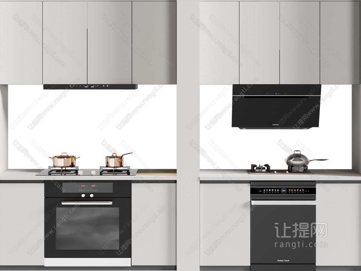 现代集成灶 燃气灶 抽油烟机 厨房电器