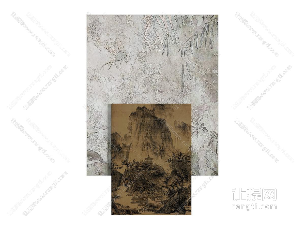 新中式肌理画 装饰画 挂画