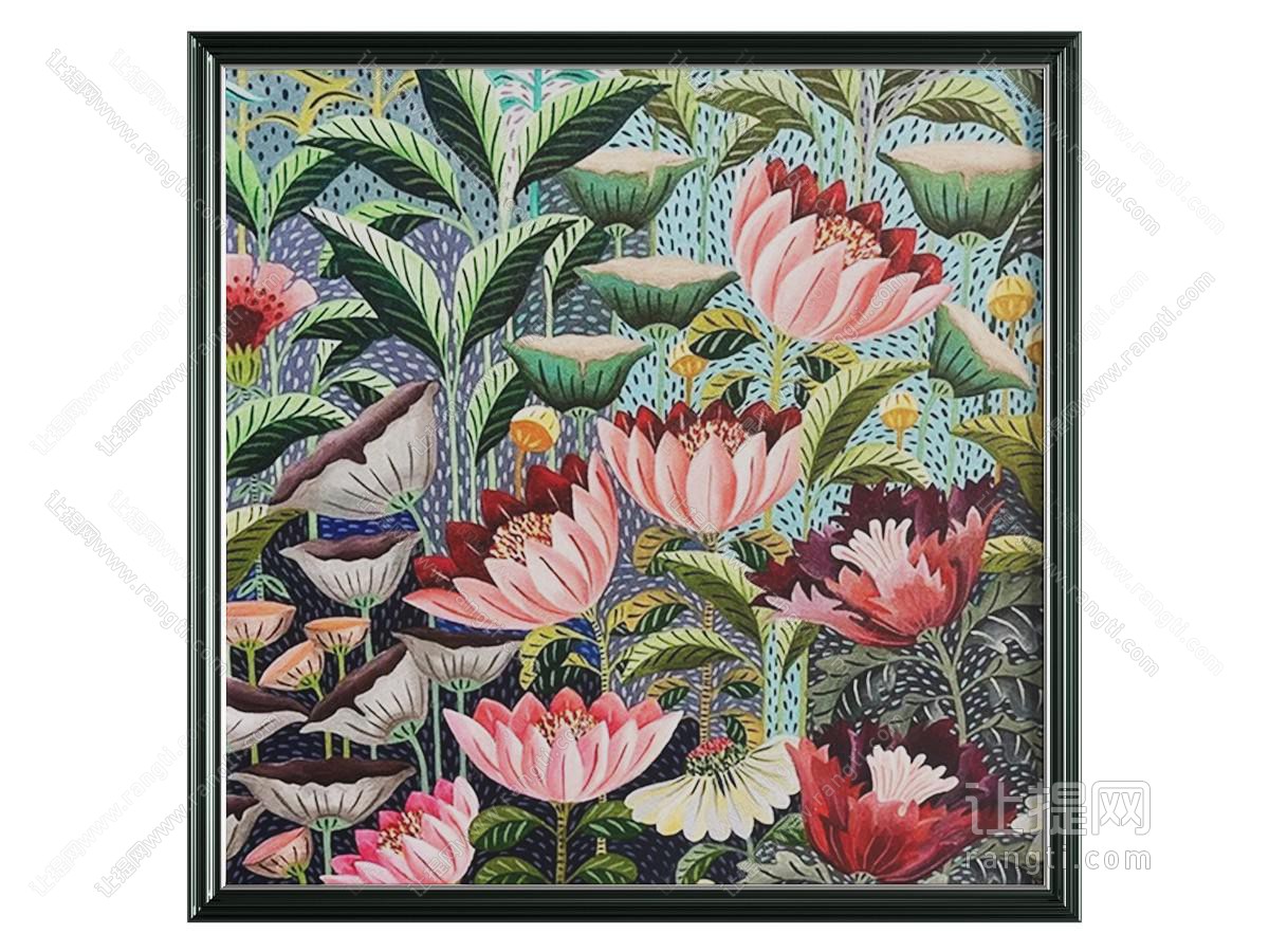 法式花卉画 复古画 装饰画