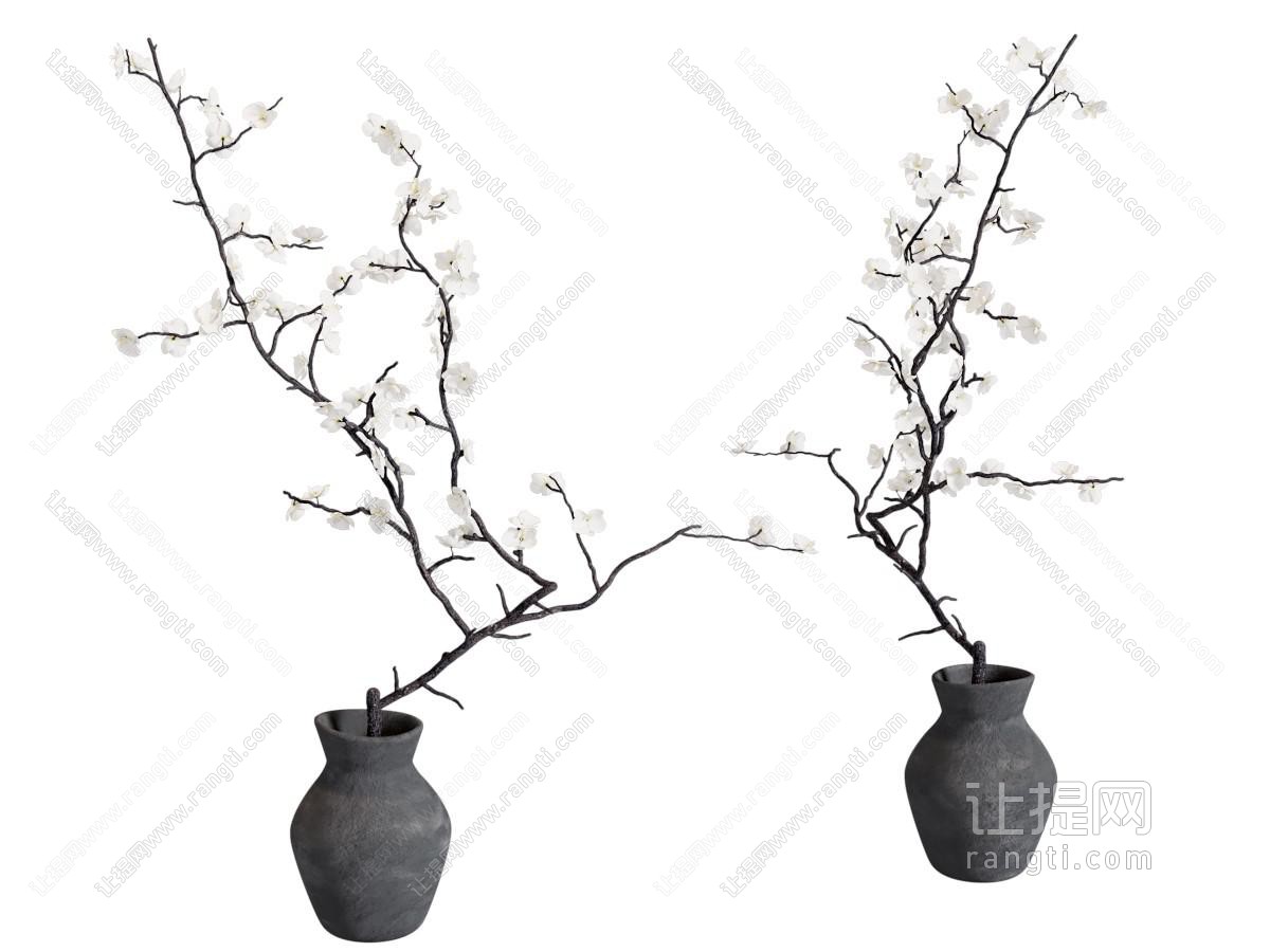 现代陶艺花瓶花卉