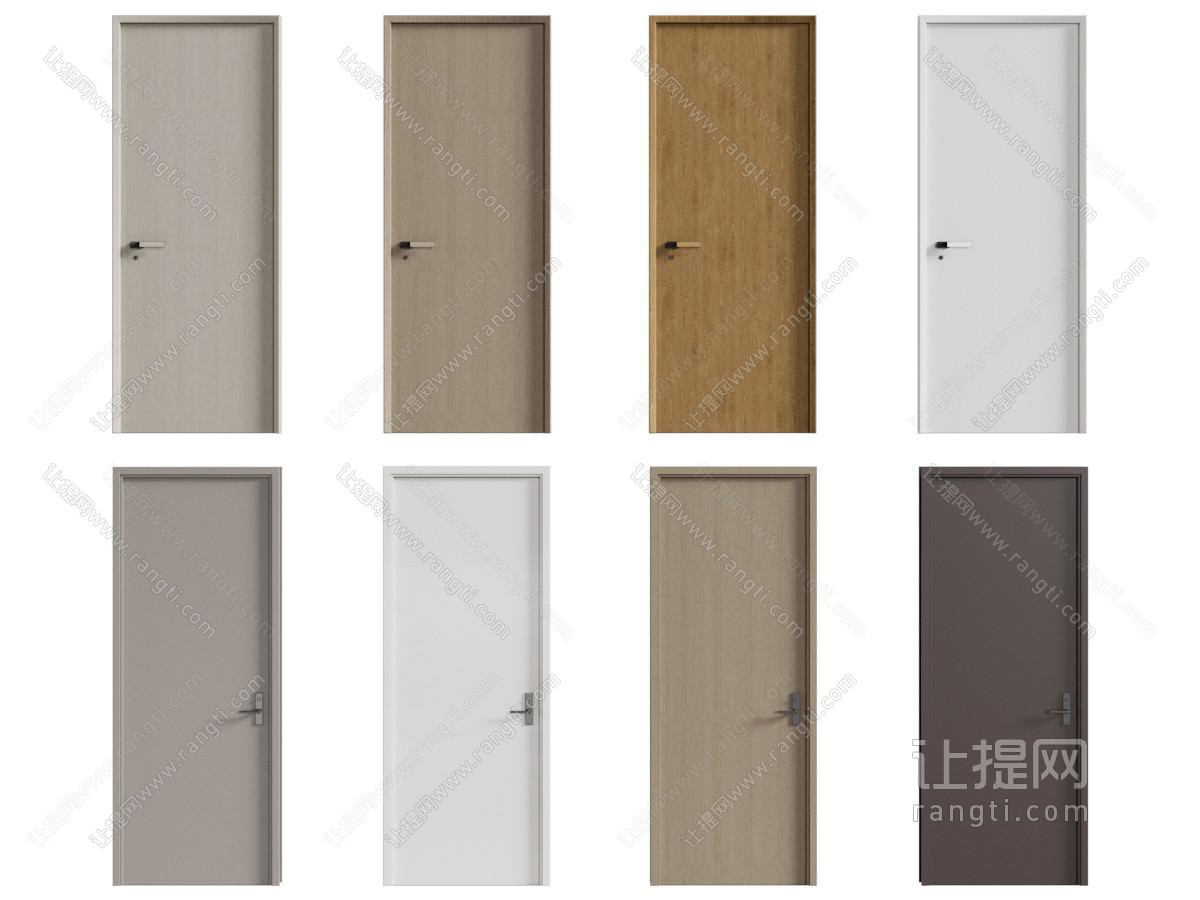 现代极简单开门 平开门