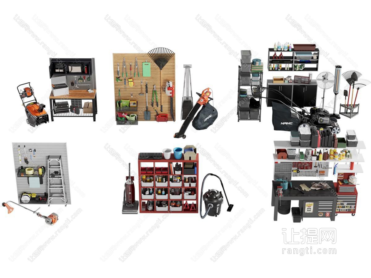 库房花园工具架 除草工具机器
