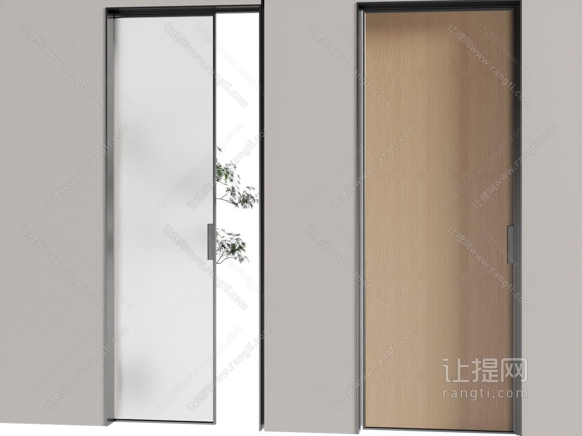 现代推拉门 口袋门 内置移门