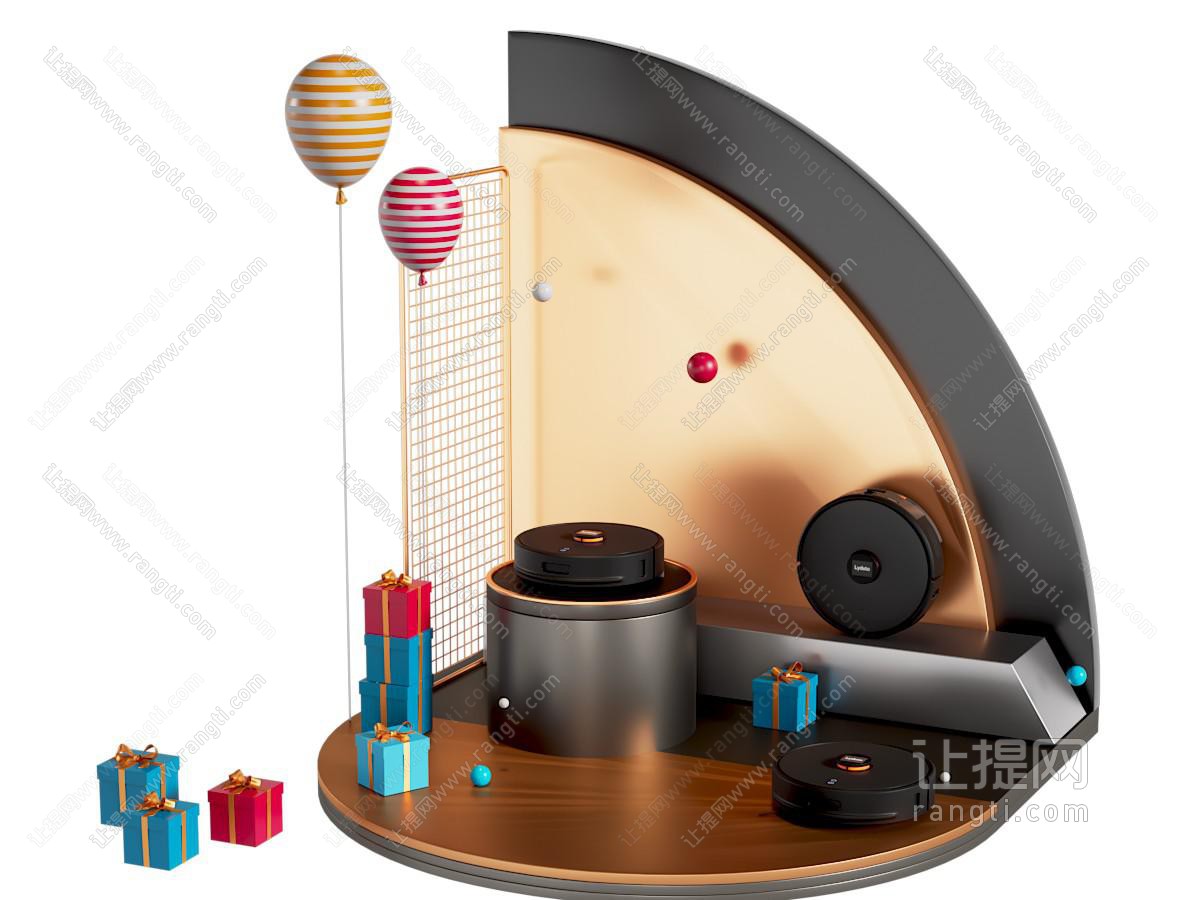 现代电商产品展台场景 展台 舞台